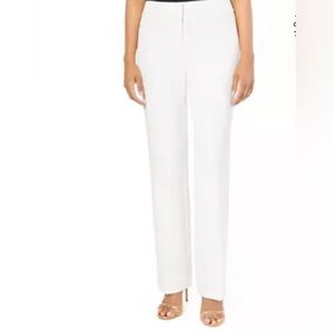 Larry Levine White Straight Leg Pants